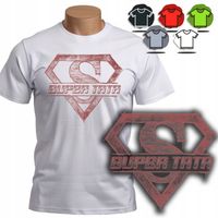 KOSZULKA T-SHIRT MĘSKI - UPOMINEK NA DZIEŃ OJCA TATY SUPER TATA - L