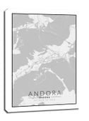 Andora mapa czarno biała - obraz na płótnie 20x30 cm