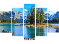 70 100CM OBRAZ 5 ELEM JEZIORO MALIGNE DRUK PŁÓTNO