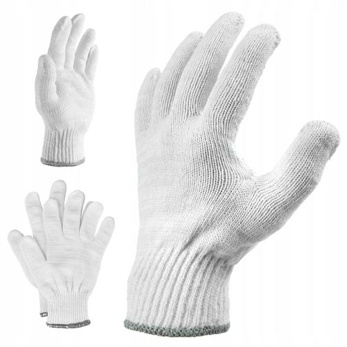 Rękawice robocze bawełniane dziane Flexi Fit 10/XL białe 60 par na Arena.pl