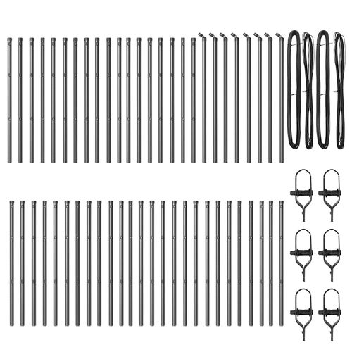 Słupek ogrodzeniowy. 52 pcs Szary 3.2 x 3.2 x 100 cm Stal na Arena.pl