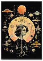 Plakat astrologia planety obraz 61x91 cm w czarnej ramie
