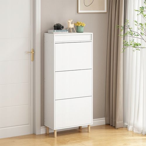 Szafka na buty biała pojemny schowek z lustrem loft wysoki regał 55cm na Arena.pl