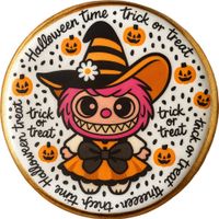 CIASTKO LUKROWANE HALLOWEEN NO.5 ROZ.S KOŁO RĘCZNIE ROBIONE