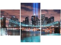 90X60CM OBRAZ PANORAMA MANHATTANU TRZY OBRAZY