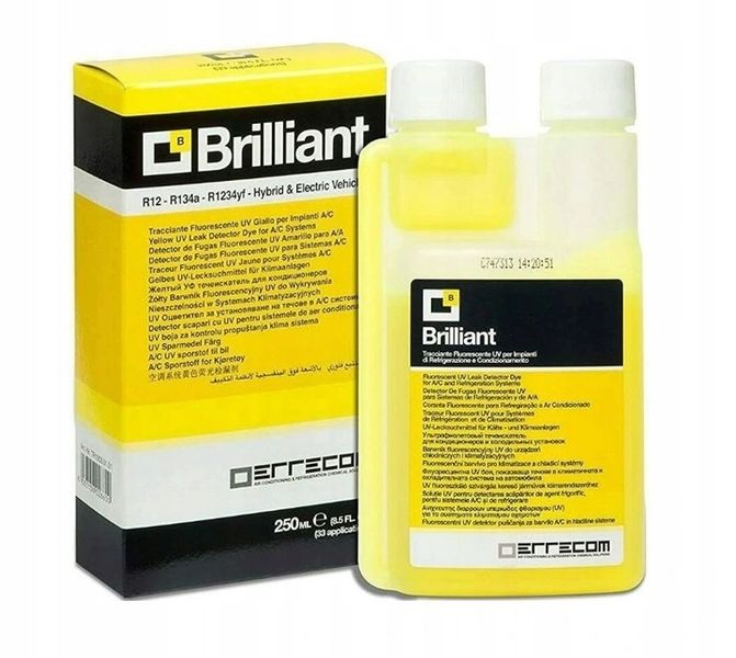 Żółty barwnik UV do szukania wycieków w układach klimatyzacji, 250ml zdjęcie 2