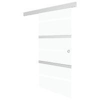 Drzwi przesuwne, szkło ESG i aluminium, 76x212 cm, srebrne