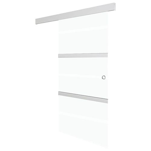 Drzwi przesuwne, szkło ESG i aluminium, 76x212 cm, srebrne na Arena.pl