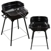 GRILL OGRODOWY REGULOWANY RUSZT 33X33 CM - CZARNY STABILNY PIKNIKOWY