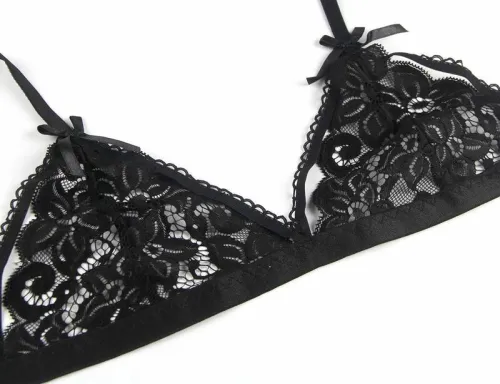 subblime lingerie set l/xl - komplet 3-częściowy czarny koronkowy na Arena.pl