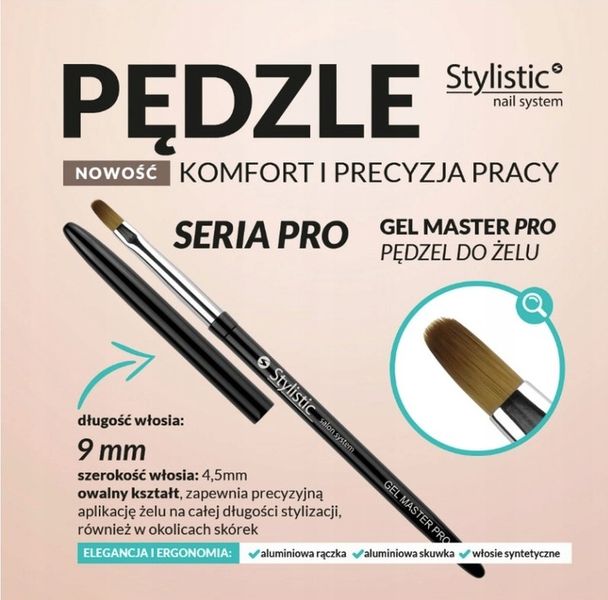 STYLISTIC PĘDZELEK DO ŻELU DO PAZNOKCI GEL MASTER PRO zdjęcie 3