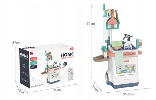 ZABAWKOWY WÓZEK DO SPRZĄTANIA DLA DZIECI ZESTAW ODKURZACZ AKCESORIA na Arena.pl