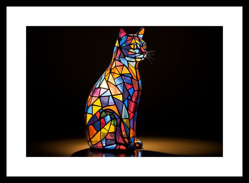 Plakat 30x20cm Koci Witraż zdjęcie 3