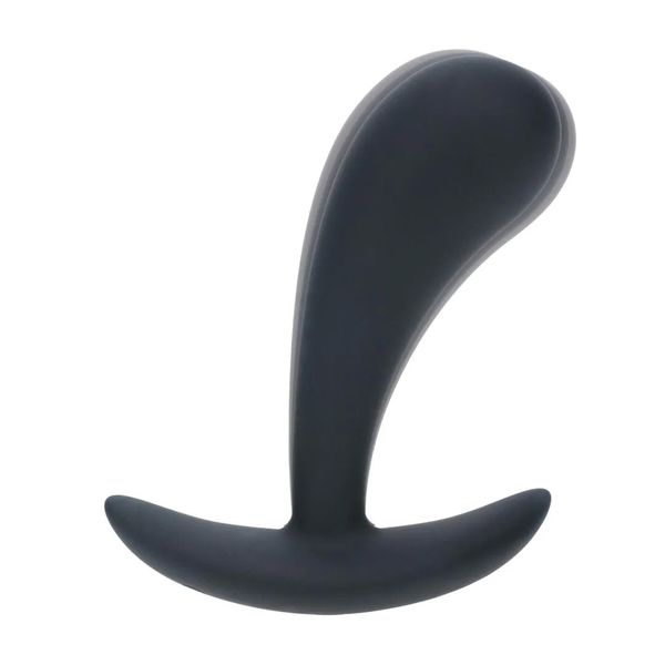 Vibrating Silicone Prostate Stimulator Anal Plug - M - Black zdjęcie 6