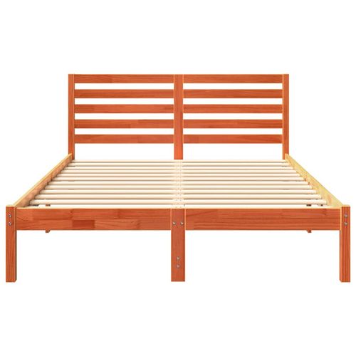 Ramka łóżka Woskowy brąz 135 x 190 cm Lite drewno sosnowe na Arena.pl