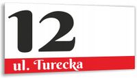 Tabliczka ADRESOWA METALOWY NUMER DOMU DUŻA ALUMINIOWA 40x20 numer dom
