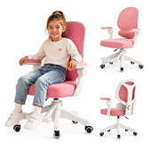 fotel gamingowy, obrotowy do biurka dziecięcego kids light pink ko53r