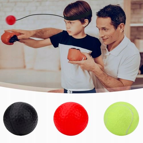 3x PIŁKA REFLEKSOWA REFLEKSÓWKA OPASKA NA GŁOWĘ ZESTAW BOKSERSKI TRENINGOWY na Arena.pl