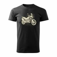 Koszulka motocyklowa z motocyklem na motor Honda Africa Twin CRF1100L męska czarna XXL
