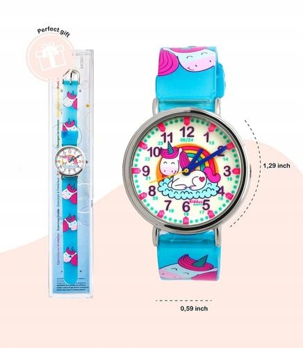 Kiddus zegarek dziecięcy Time Teacher Happy Unicorn Fluor na Arena.pl