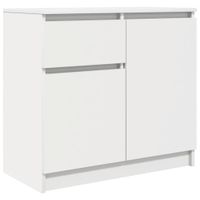 Komoda z szufladą Biała 71x35x65 cm Drewno klejone