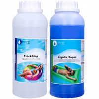 2 x Flockstop koagulant na mętną wodę 1l + środek na glony 1l antyglon supe