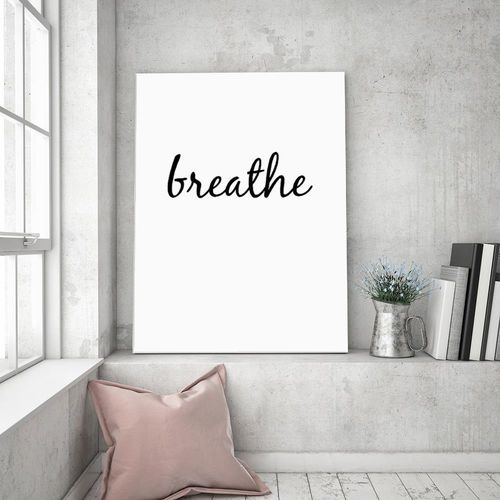 Obraz na płótnie – Canvas, napis breathe 60x90 na Arena.pl