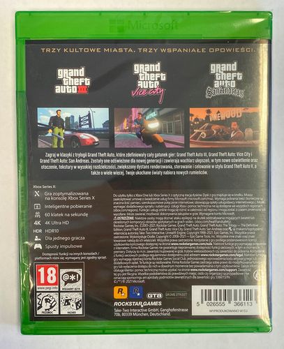 GTA Grand Theft Auto The Trilogy Definitive Xbox na Arena.pl