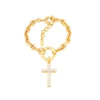 bransoletka z krzyżem w kryształach (b22/wio/82au)