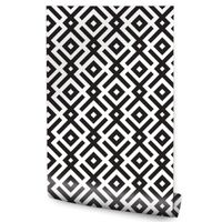 Tapeta Do Salonu Czarno-Biały GEOMETRYCZNY Wzór 3D