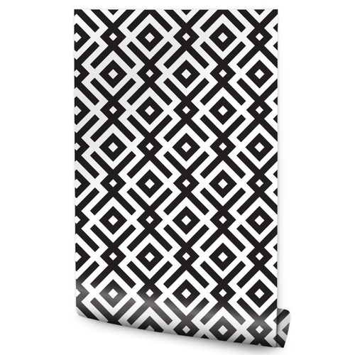 Tapeta Do Salonu Czarno-Biały GEOMETRYCZNY Wzór 3D na Arena.pl