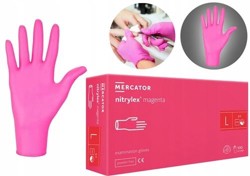 rękawice nitrylowe 100 szt. 9-l nitrylex magenta na Arena.pl