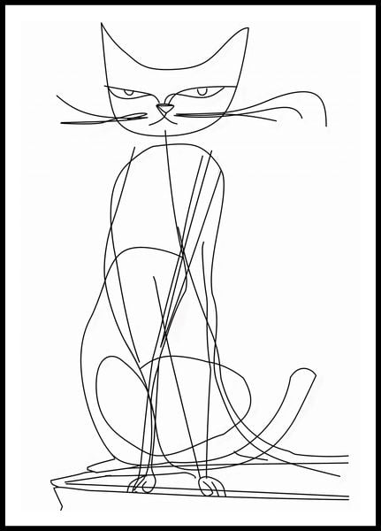 Plakat 68x98cm Kot Linijny zdjęcie 3