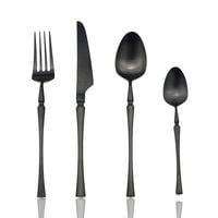 Zestaw Sztućców - NEW DESIGN - 24 Szt - Okazja! Czarny 24 Szt