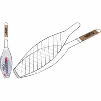 RUSZT DO RYBY 58x14CM Z DREWNIANĄ RĄCZKĄ