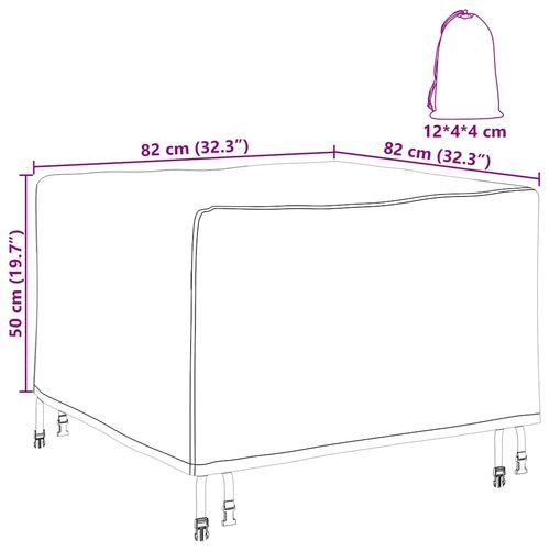 Pokrowiec na meble ogrodowe 82 x 82 x 50 cm Materiał 600D na Arena.pl