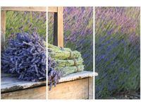 60 90CM OBRAZ 3 ELEM BUKIET LAWENDY DRUK PŁÓTNO RAMA