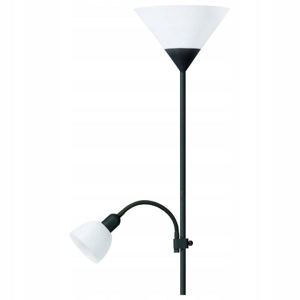 LAMPA podłogowa stojąca E27 + E14 czarna 180cm zdjęcie 2