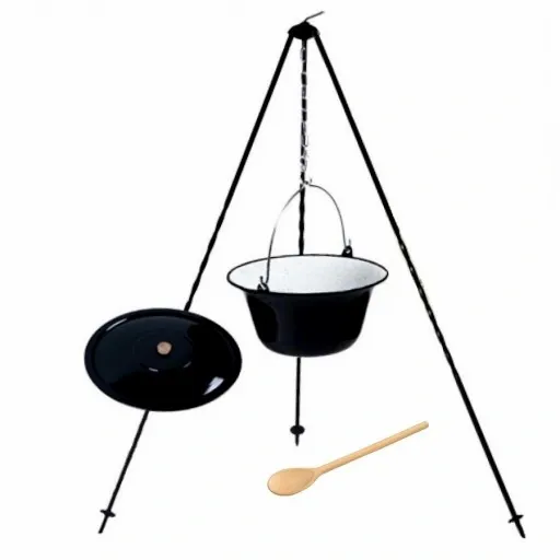 KOCIOŁEK WĘGIERSKI EMALIOWANY 8L STOJAK POKRYWKA zdjęcie 1