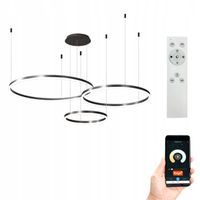 Lampa wisząca 20+40+60cm pilot okręgi ring żyrandol LED Tuya WiFi SILVA EXT