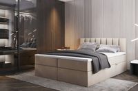 ŁÓŻKO KONTYNENTALNE ROLO 140x200 BEŻOWE MATERAC - WYSYŁKA EXPRESS