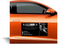 Magnes na samochód reklama magnetyczna 60x30 BARBERSHOP dużo wzorów