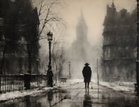 Plakat 65x50cm Mgła nad Londynem