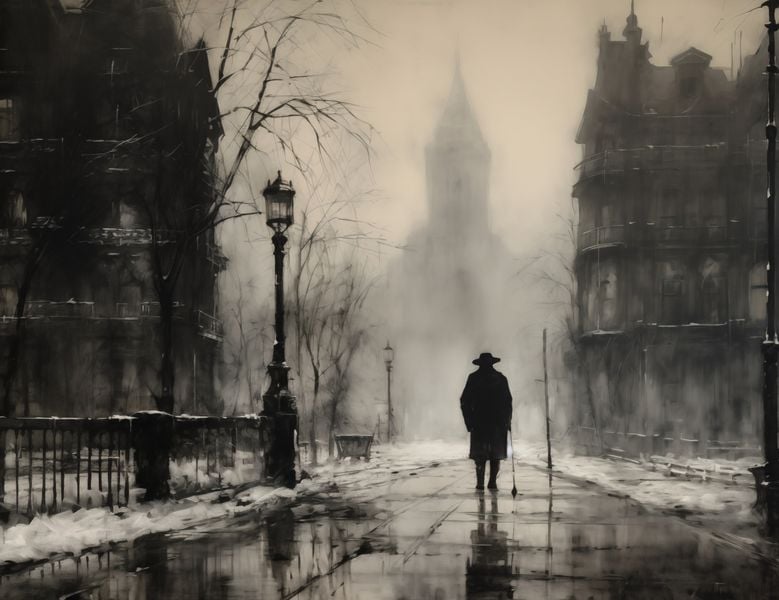 Plakat 65x50cm Mgła nad Londynem zdjęcie 1