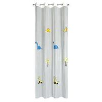 Firana na przelotkach z haftem DINO 140X250 biała