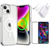 Zestaw do iPhone 13 Ładowarka Etui Przewód Szkło Idealny na Prezent