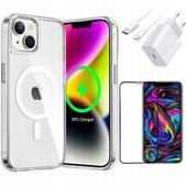 Zestaw do iPhone 13 Ładowarka Etui Przewód Szkło Idealny na Prezent