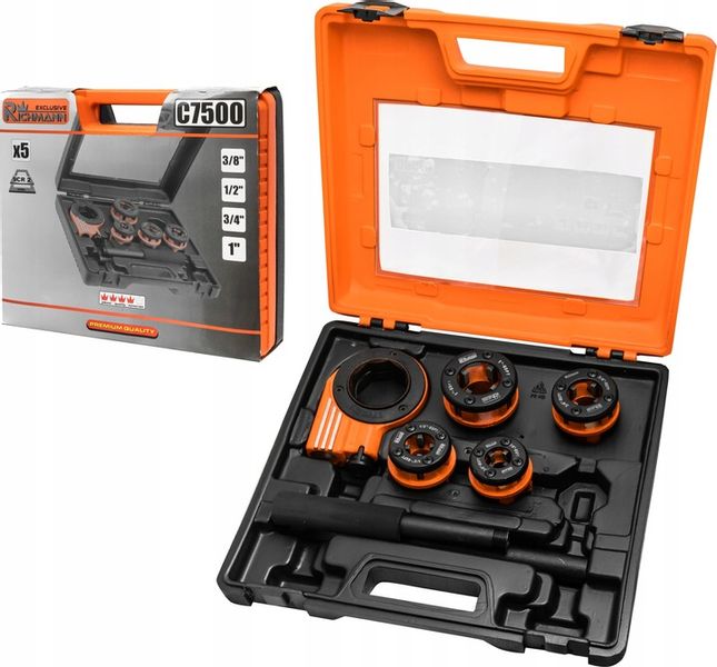 RICHMANN GWINTOWNICA RĘCZNA NARZYNKI DO RUR 4 GŁOWICE 5el 3/8" 3/4" 1/2" 1" zdjęcie 7