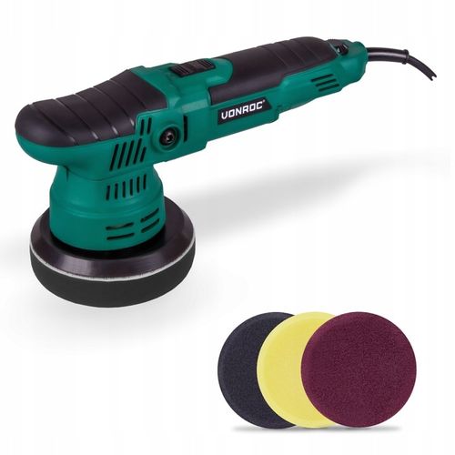 POLERKA MIMOŚRODOWA 650W - 125mm | 4 TARCZE POLERSKIE W ZESTAWIE | VONROC na Arena.pl