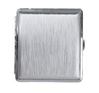 Srebrna Papierośnica Metalowa Gładkie Szczotkowane Wykończenie Gentelo